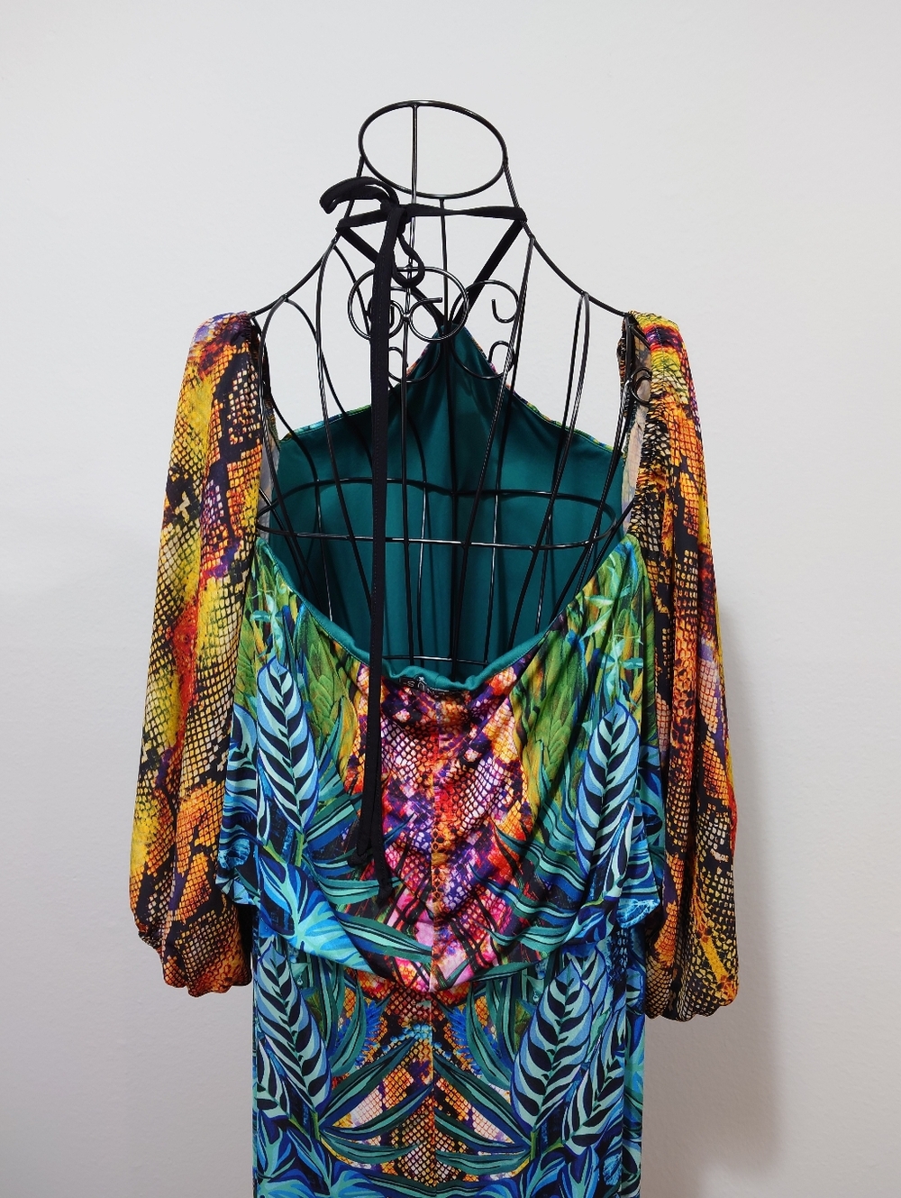 VENUS Blue Green Tropical Print Maxi Dress 22w - Picture 2 of 4